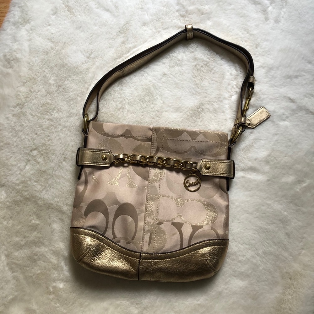 Coach Signature Gold Shoulder Bag